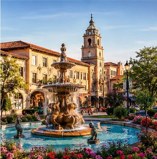 Country Club Plaza tower and fountain in Kansas City